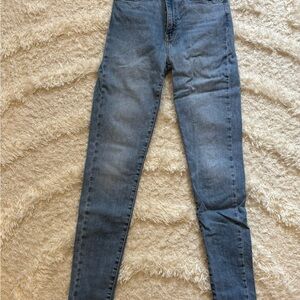 Levi's Blue Skinny Jeans with Distressed Details